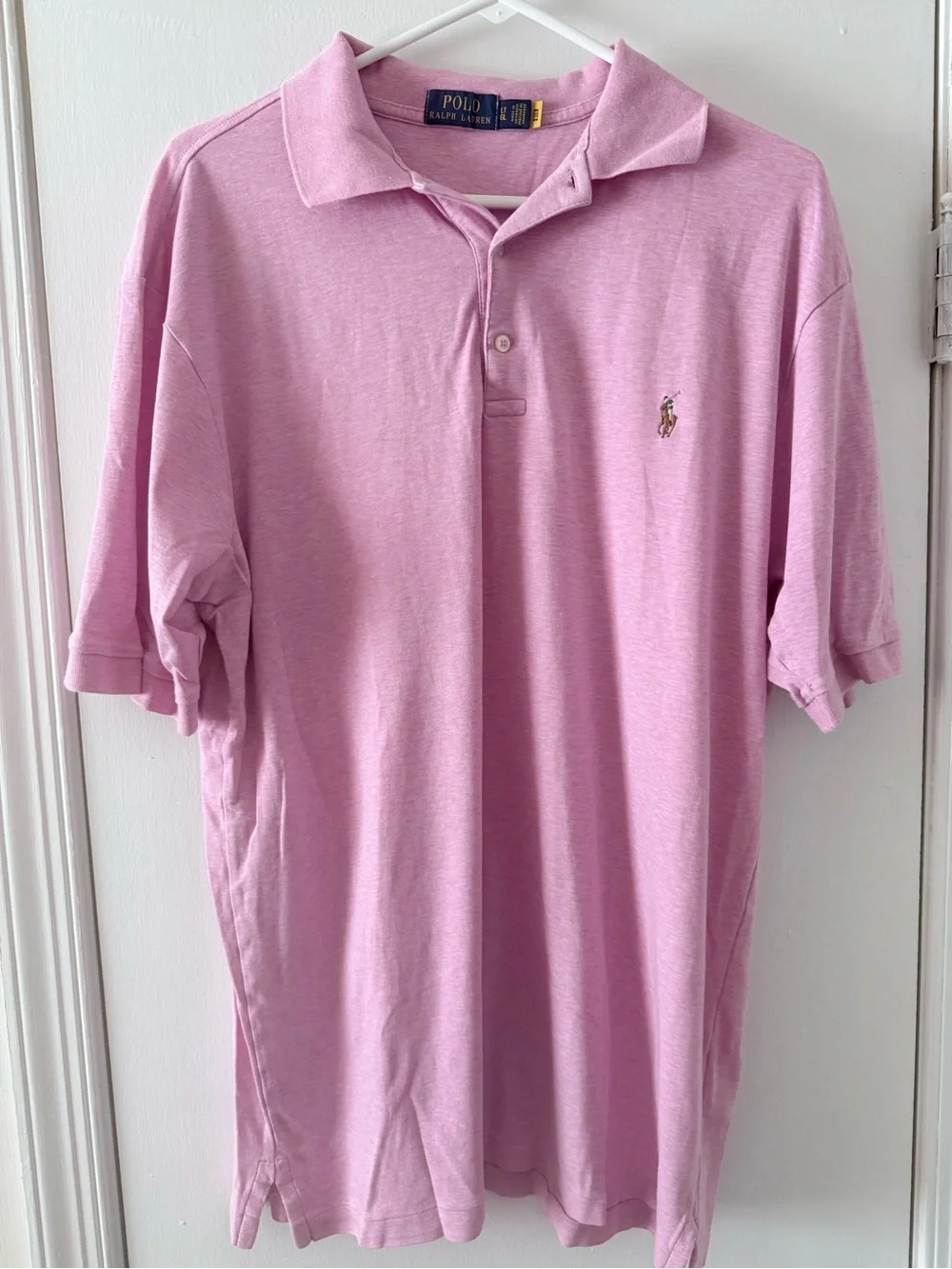Ralph Lauren Men’s Light Pink Polo Shirt with Embroidered Pony